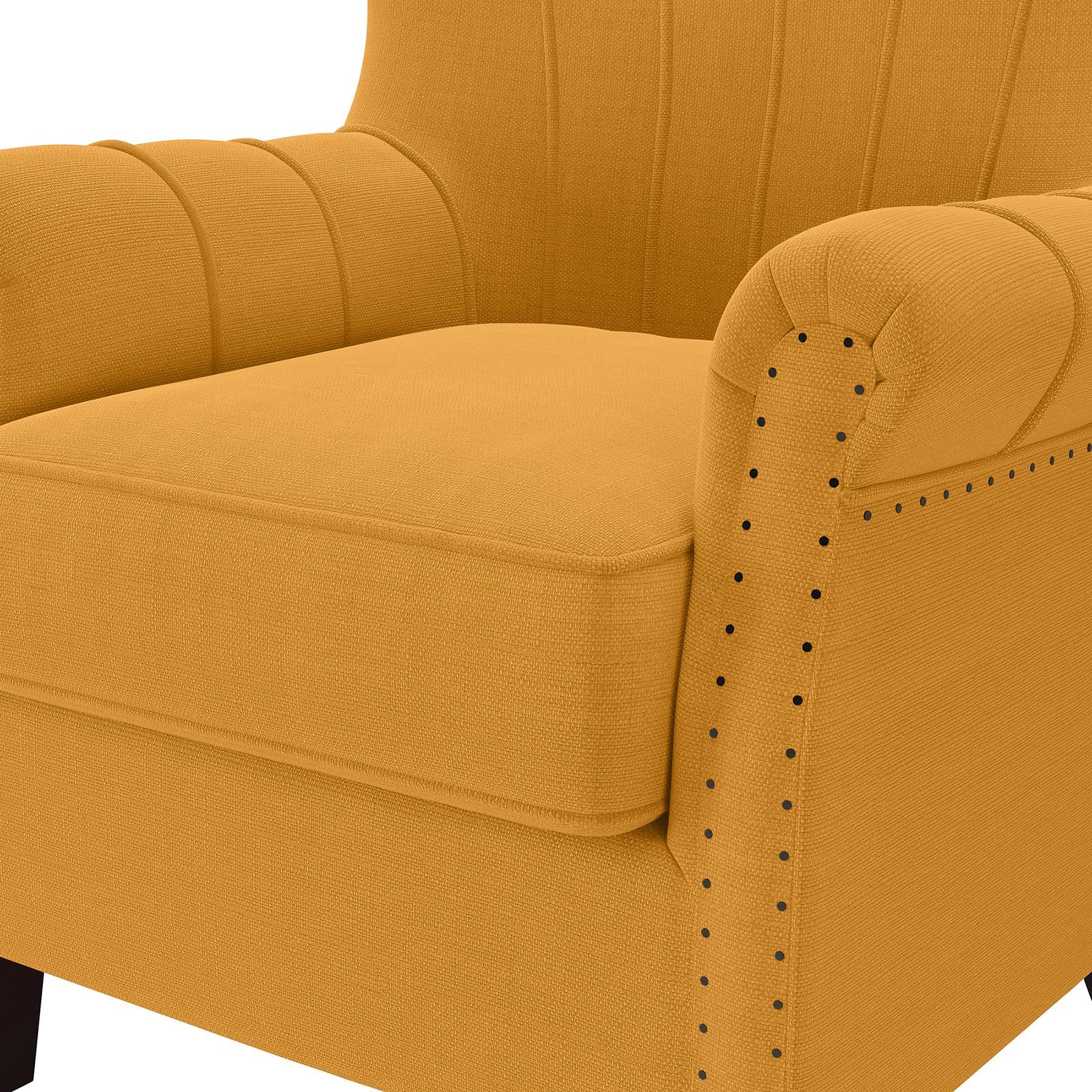 Domesis Gruber Tailored Armchair Mustard Yellow Linen