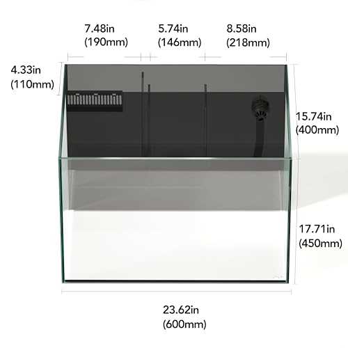 Landen 60P 26.23 Gallon Ultra Clear All Glass Rimless Low Iron Aquarium Tank with Rear Filtration Chamber for Salt and Fresh (Return Pump Included)