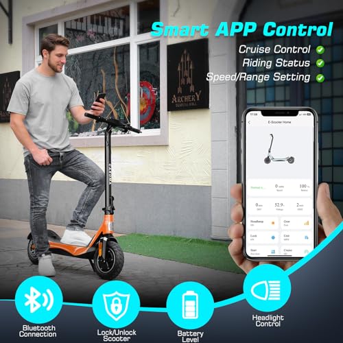 Caroma Electric Scooter Adults, 850W Motor, Max 36 Mph & 30-37 Miles Long Range, 10 Inch Run-Flat Tires