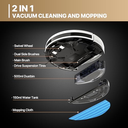 mollie Robot Vacuum and Mop Automatic Self-Charging Robotic Vacuum Cleaner - Smart Home Appliances