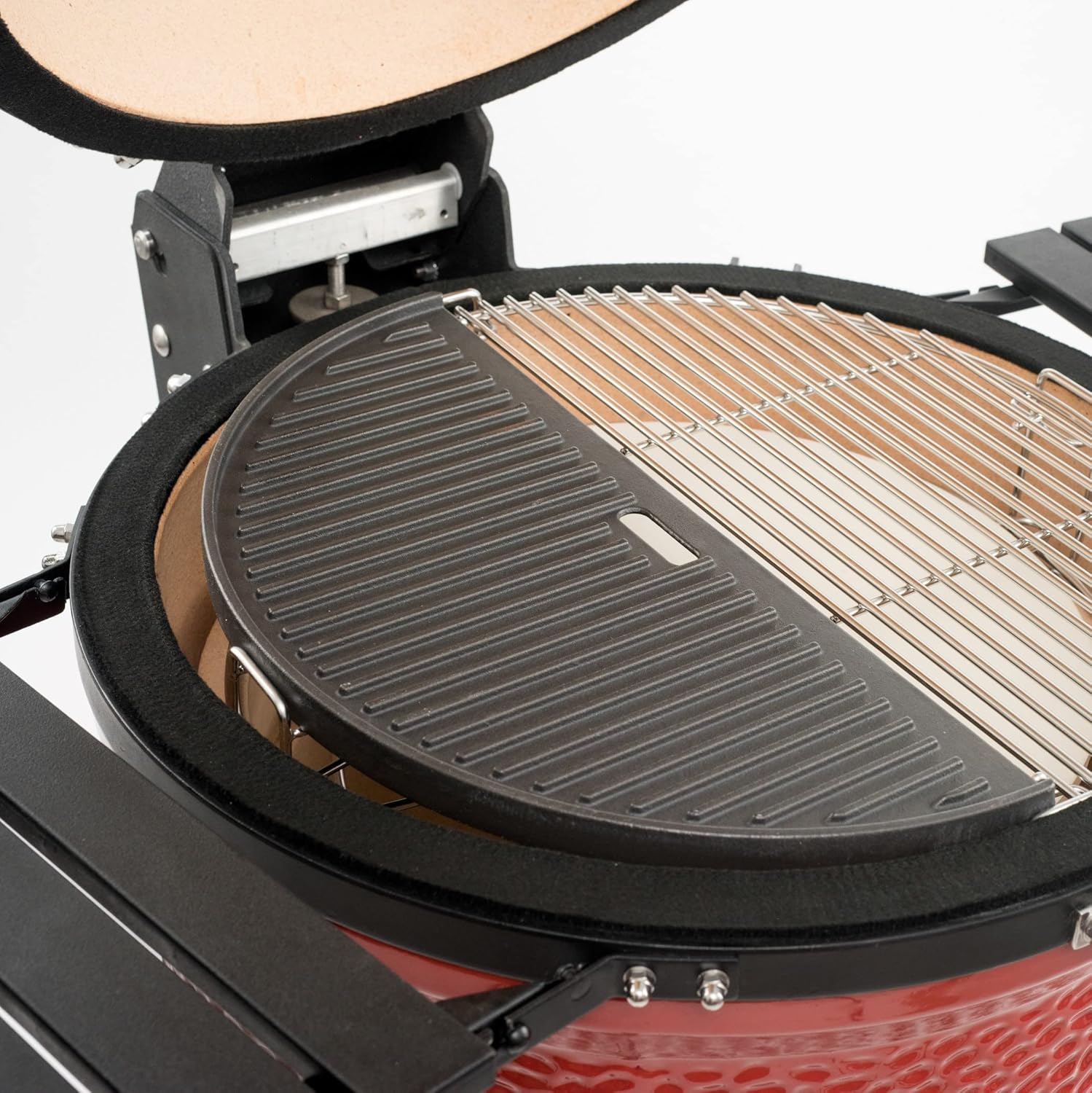 Kamado Joe Classic Joe Half Moon Cast Iron Cooking Grate + Reversible Griddle Bundle