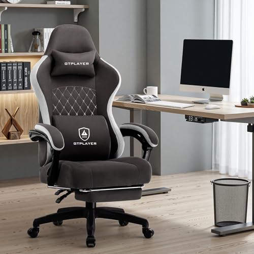 GTPLAYER Office Chair, Gaming Computer Desk Fabric Chair with Footrest
