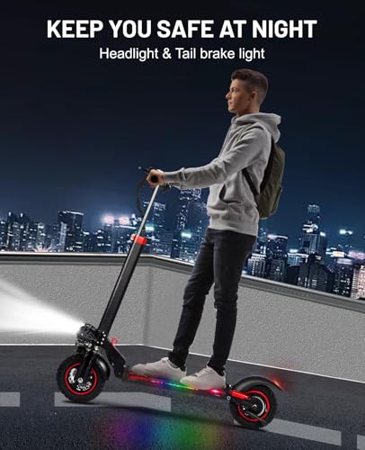 Offroad Electric Scooter with Seat,1200W eScooter for Adults,32 Miles Long Range & 34 Mph Fast Electric Scooters,11" Tires Scooter Height Adjustable