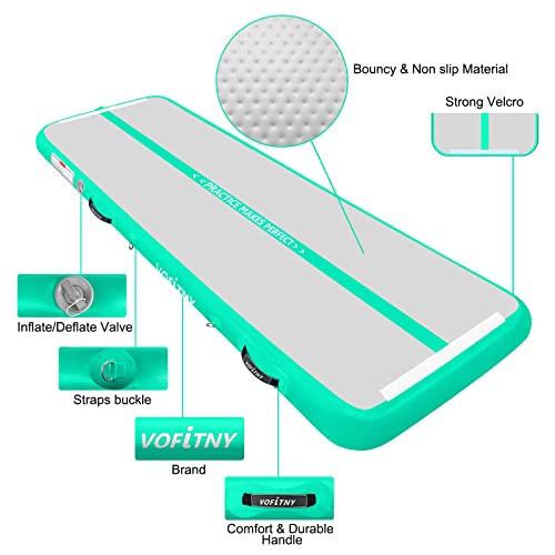 Gymnastics Air Mat Tumbling Track with 4'L x 3'D Air Roller Octagon Mat Air Barrel