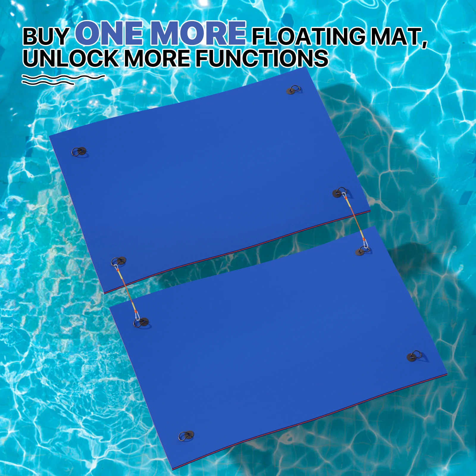 MADOG Water Floating Mat Foam Pad, 9x6FT Bouncy Tear-Resistant XPE Foam
