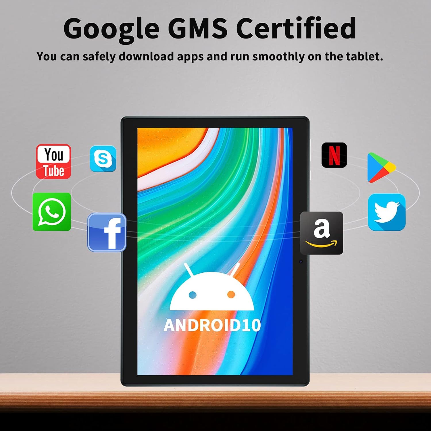 10 inch Tablet Android 10.0 OS, HD 800x1280 IPS Touchscreen, 2GB + 32GB Quad-Core CPU, 6000mAh Battery, Dual Camera Dual Speaker