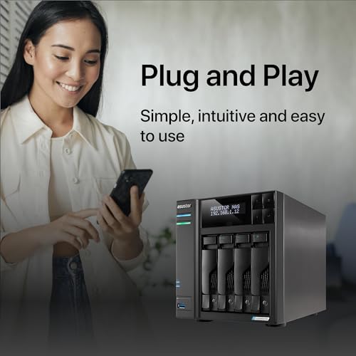 Asustor Lockerstor 4 Gen2 - AS6704T | 4-Bay NAS, Quad-Core 2.0GHz Processor, 4 M.2 NVMe Slots (PCIe 3.0), Dual 2.5GbE, Expandable to 10GbE