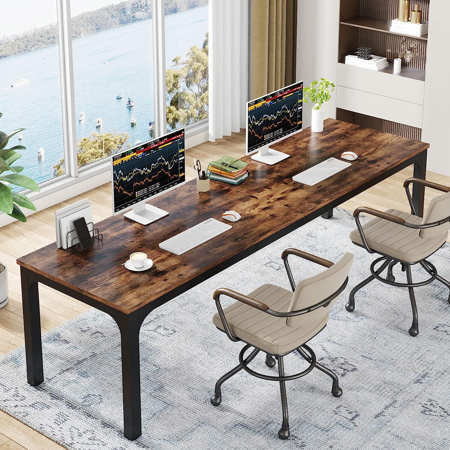 Tribesigns 78.7 inches Extra Long Computer Desk 2 Person