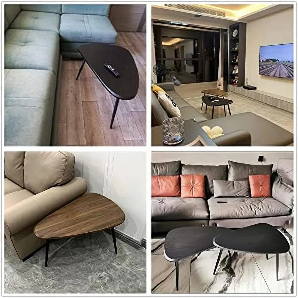 2 Sets of Scandinavian Light Luxury Living Room Irregular Coffee Table Wood Creative Sofa Side Bedside Table Modern Minimalist Balcony Coffee Table