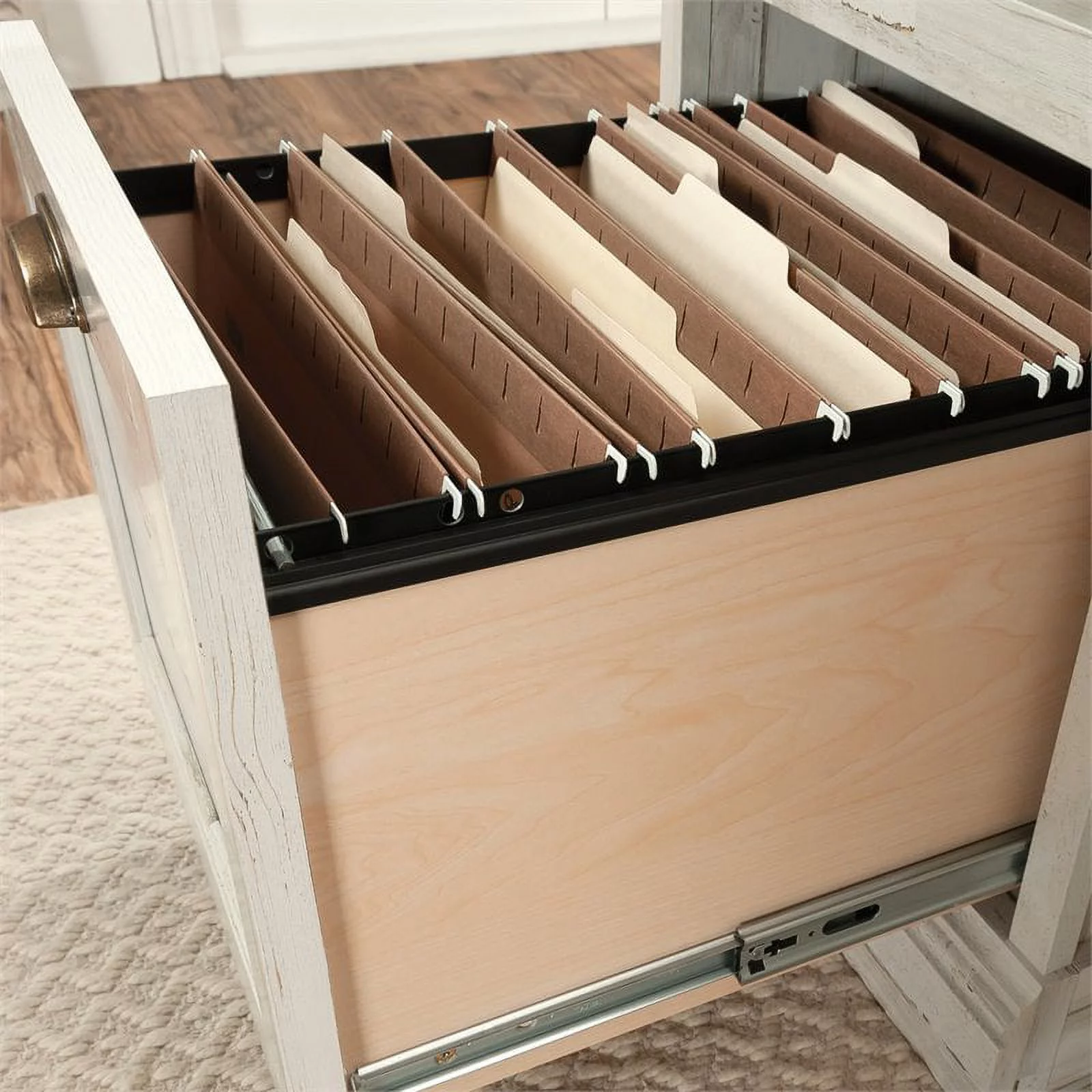 Sauder Barrister Lane Home Office Executive Desk, White Plank Finish - Radiant Selections