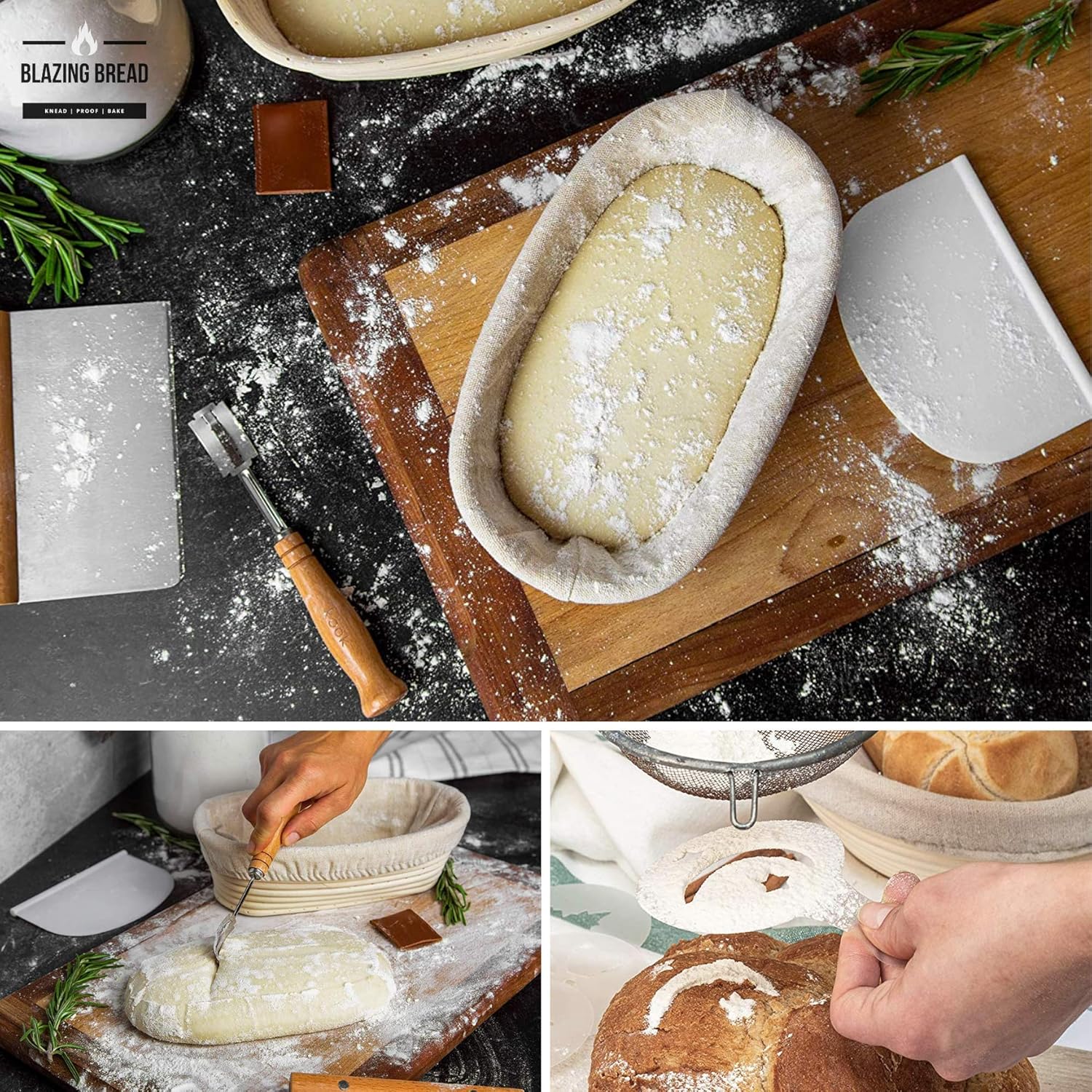 Most Complete Bread Banneton Proofing Basket Kit