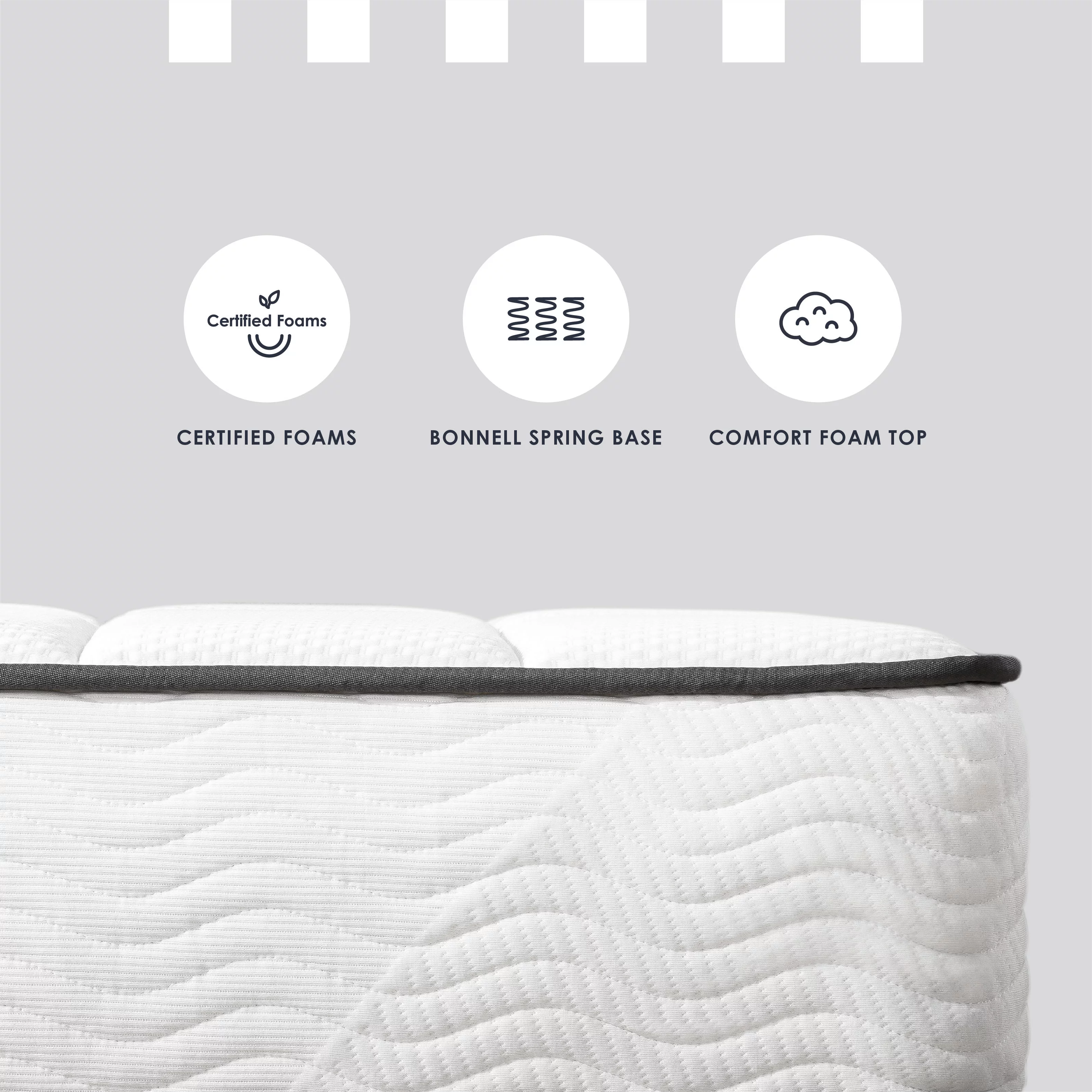 Mellow 8" Classic Bonnell Spring Mattress with Comfort Foam Top, Full