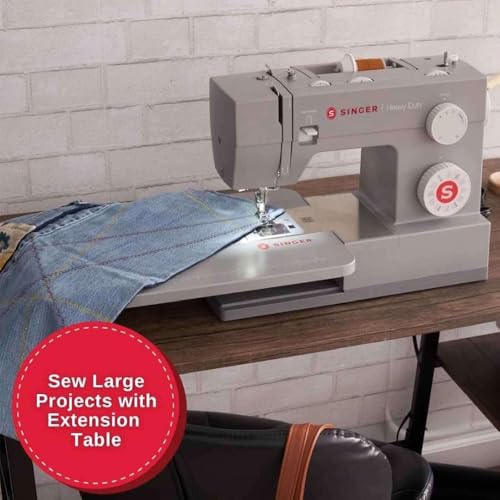 SINGER Heavy Duty 6380 Sewing Machine with Extension Table & Accessory Kit | Strong Motor with Enhanced Piercing Power, 110 Stitch Applications
