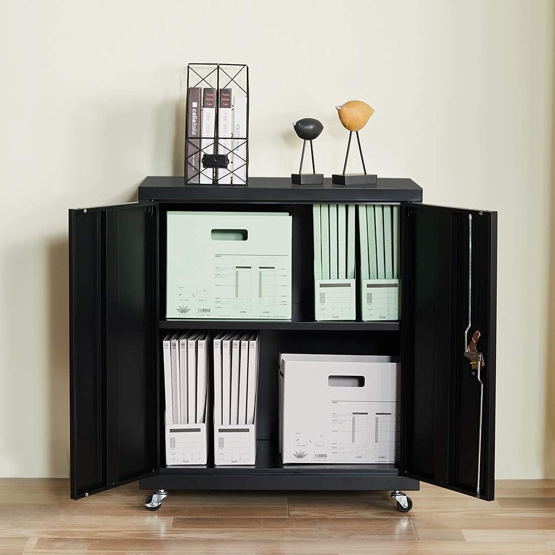 GREATMEET Metal Storage Cabinets with 1 Adjustable Shelve and Locking Doors