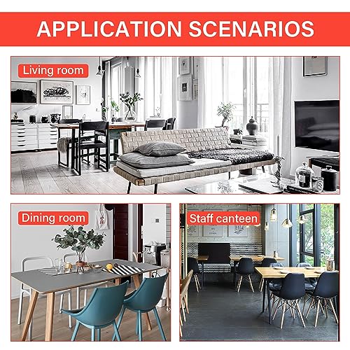 FDW | 5-Piece Dining Table Set | Glass Kitchen Table with 4 Upholstered Chairs | Space-Saving Design | Faux Leather Cushions | Modern Rectangular