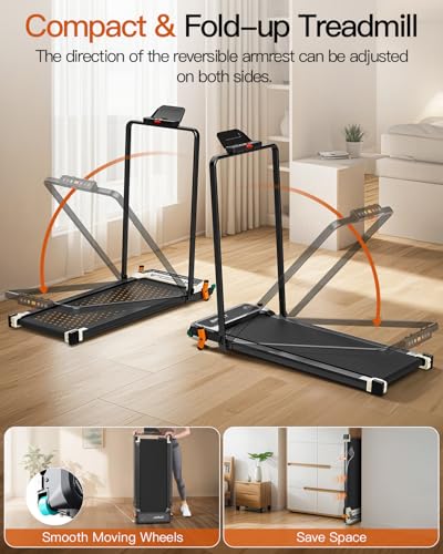 FUNRAY Versatile Walking Pad Treadmill with Incline - Dual-Sided Under Desk Treadmill with Foot Massage
