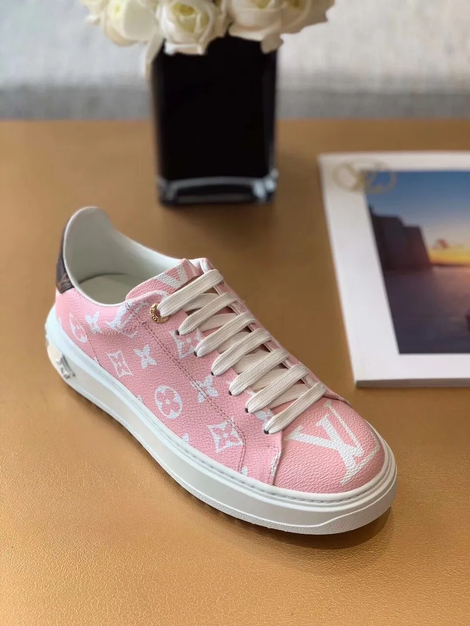 L Time Out Sneaker Patent Monogram Material Pink For Women L