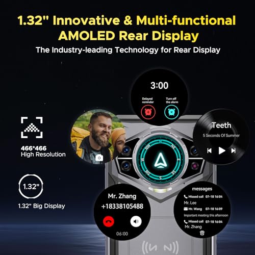 DOOGEE S200 Rugged Smartphone 5G Unlocked, 256GB+32GB Rugged Phone with 1.32" Rear Screen, 10100mAh Battery, Android 14