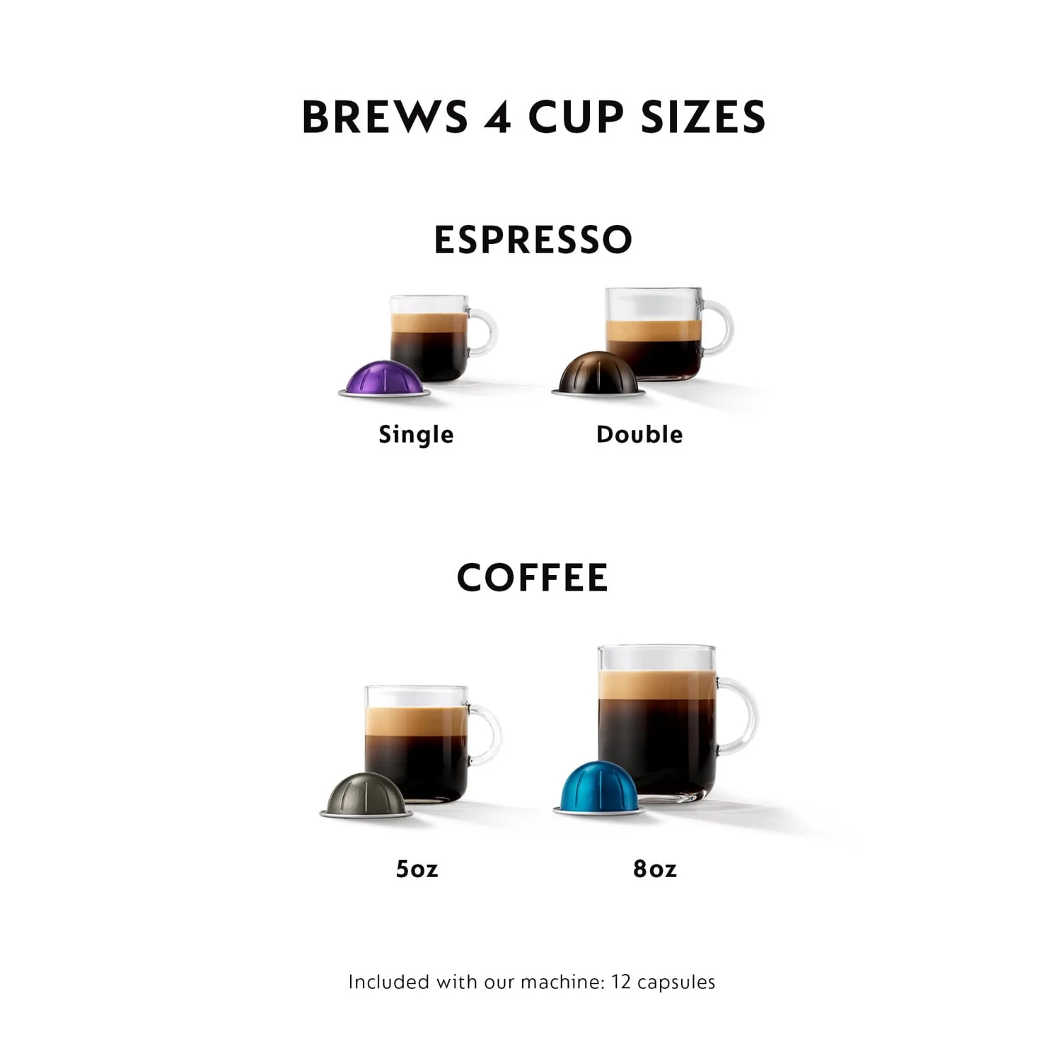 Nespresso Evoluo Coffee and Espresso Machine by De'Longhi, Graphite Metal