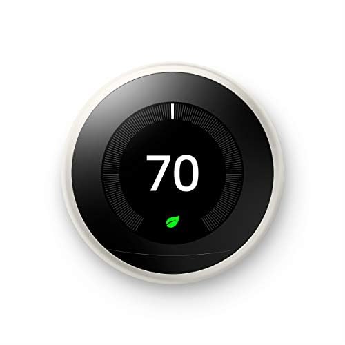 Google Nest Learning Thermostat - 3rd Gen (2015) - Programmable Smart Thermostat for Home - Works with Alexa - Stainless Steel