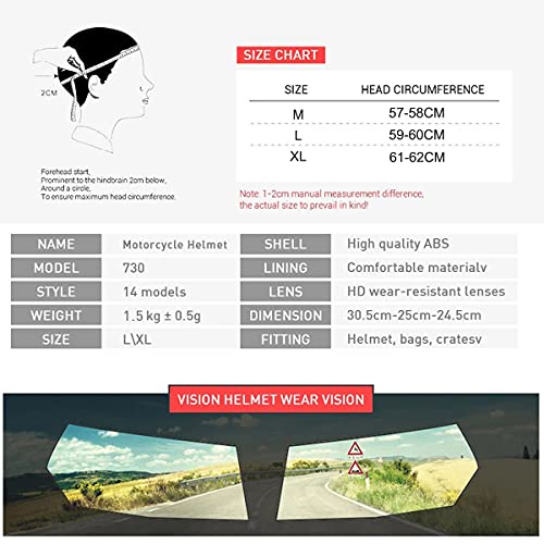 XINLIFE Motorcycle Helmet Full Face Predator Helmet Motorcycle, Personality Cool Flip Open Helmet Mask for Motorcycle