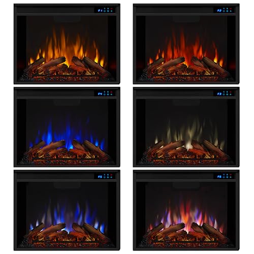 Real Flame Fresno 72" TV Stand with Electric Fireplace in Black, Entertainment Center with Electric Fireplace, Living Room TV Stand with Fireplace
