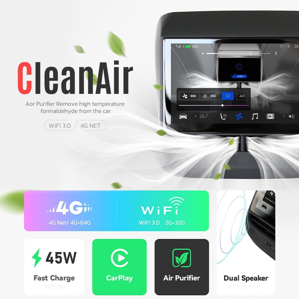 7 Inch Android 12 Rear AC Panel Climate Screen for Tesla Model 3 Model Y 2019 2020 2021 2022 2023 Car Multimedia Player Rear Air Condition Seat Apple