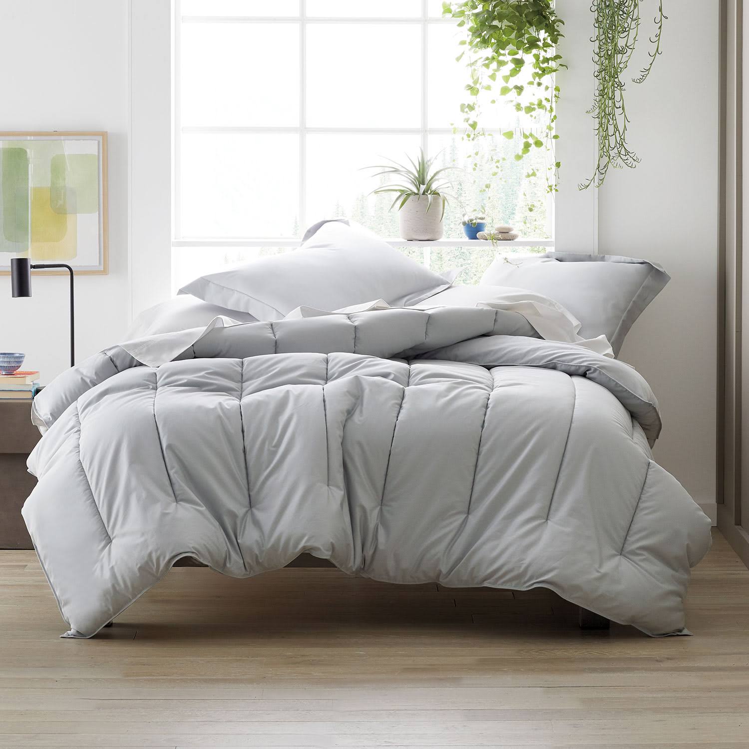 The Company Store Company Cotton Melon Solid 300-Thread Count Wrinkle-Free Sateen Full Duvet Cover