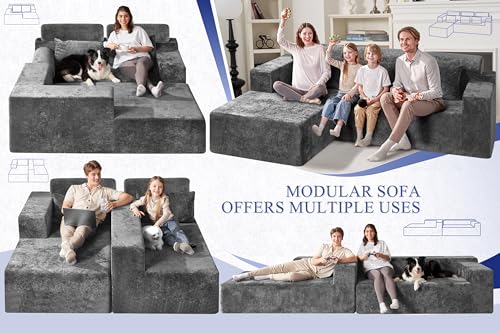 HABUTWAY 105" L-Shape Modular Sectional Sofa Couch for Living Room,No Assembly Required,Modular Comfy Sofa with Deep Seat for Living Room Bedroom