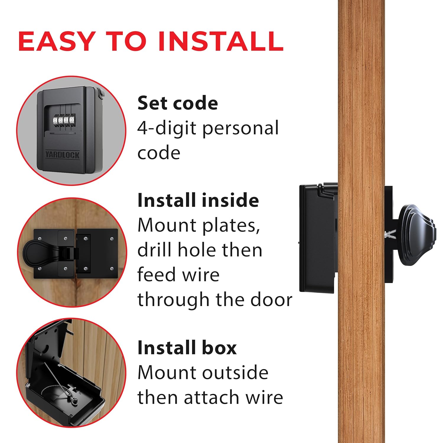 Keyless Shed lock, Shed Door Lock, Barn Door Lock and for Cabinets (MBX-2018S-3ESF)