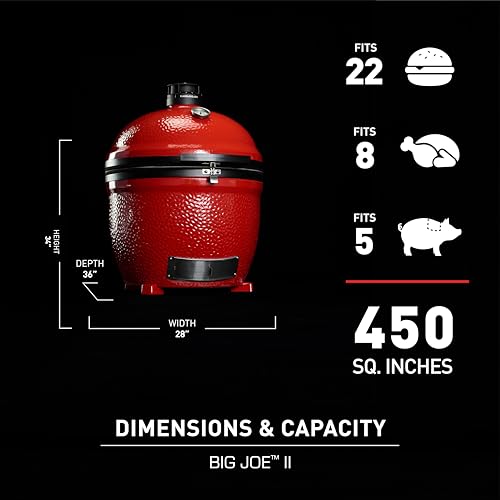 Kamado Joe Big Joe Series II 24-inch Ceramic Charcoal Grill and Smoker with Cart, Side Shelves