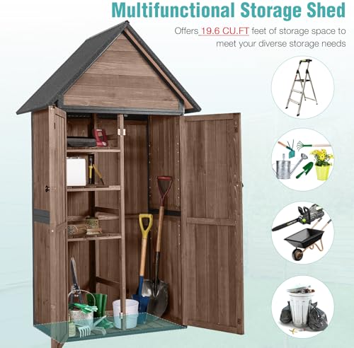 Sheds Outdoor Storage,Garden Shed with Metal Frame Structure and Adjustable Shelves