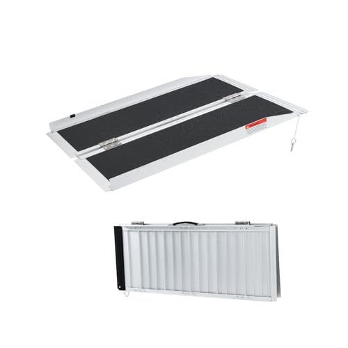 Portable Wheelchair Ramp 3FT, 80 Mesh Non-Slip Gravel, Aluminum Collapsible Threshold Ramp,Step Ramp
