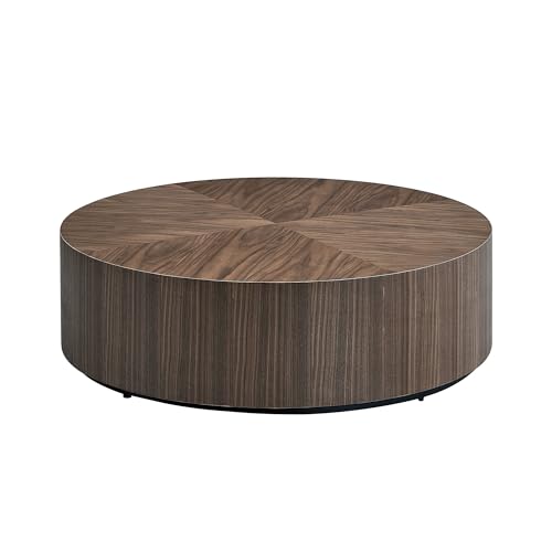 JUSTONE 15.75 ''Round Coffee Table, Accent End Table for Living Room Office Apartment, Modern Minimalist Side Table with Faux Marble Pattern
