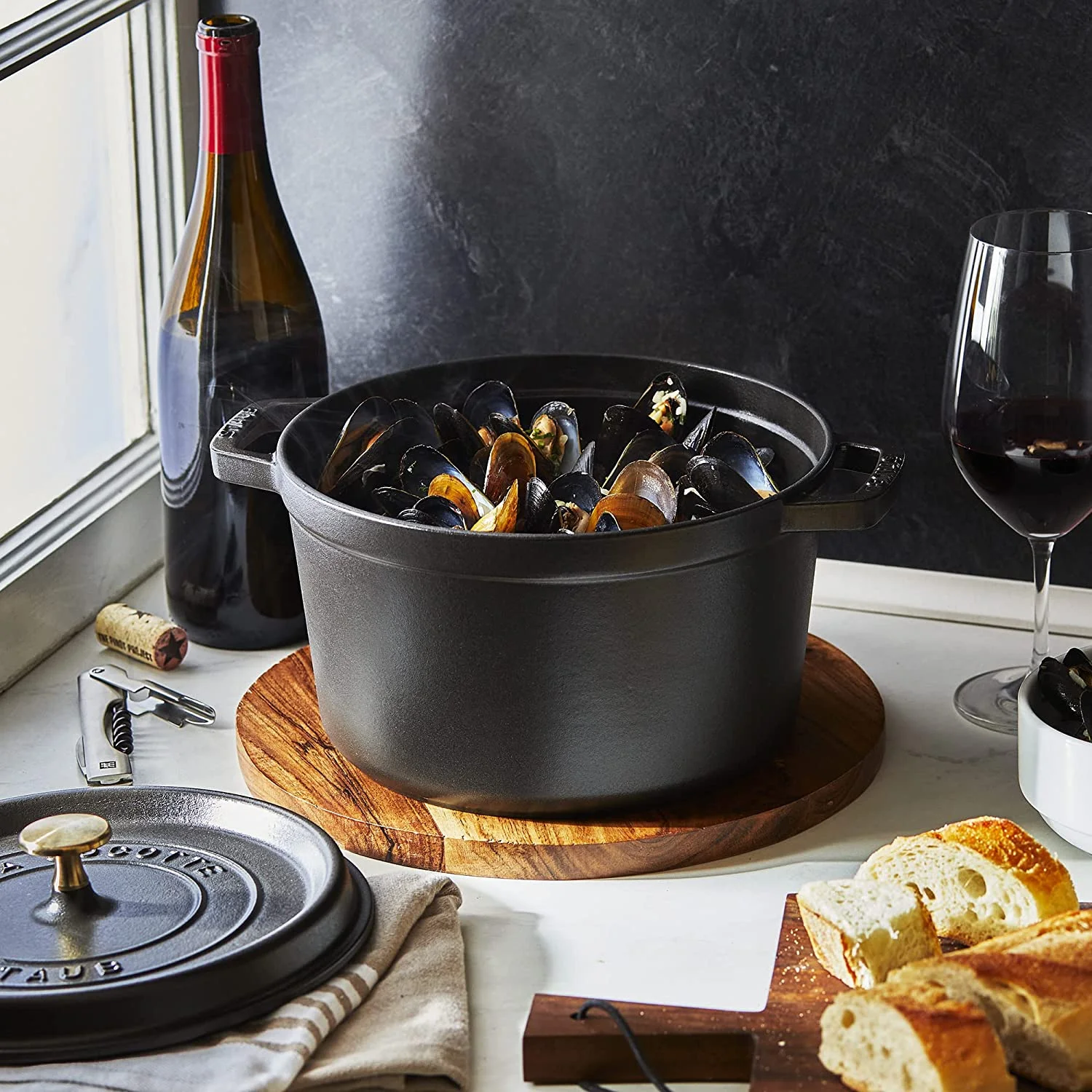 Cast Iron Dutch Oven 5-qt Tall Cocotte  Made in France  Serves 5-6  Matte Black
