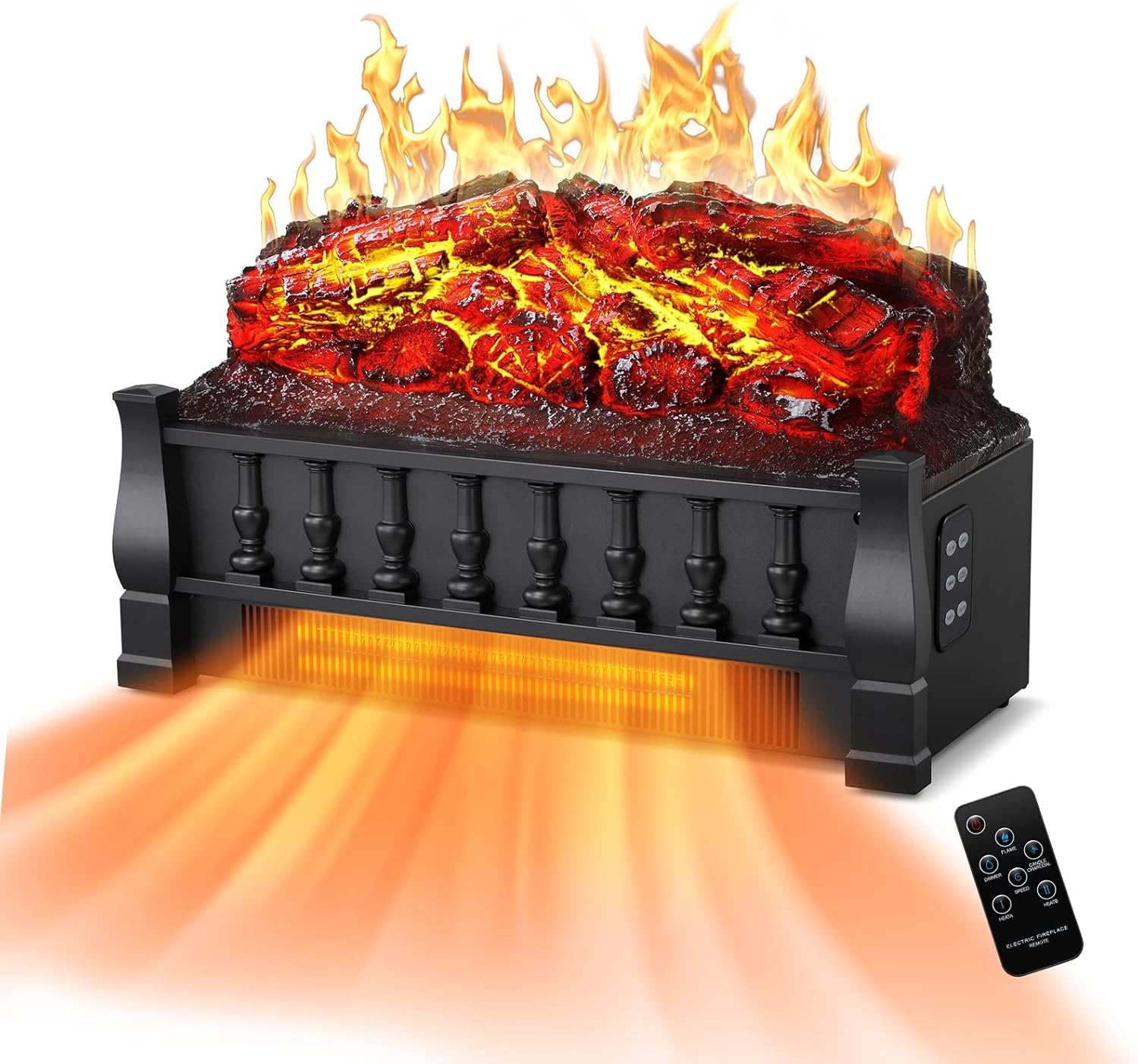 XGRASS Electric Fireplace Log Heater 21 Inch Infrared Quartz Electric Fireplace Remote Control, Realistic Flame Effect, Overheating Protection