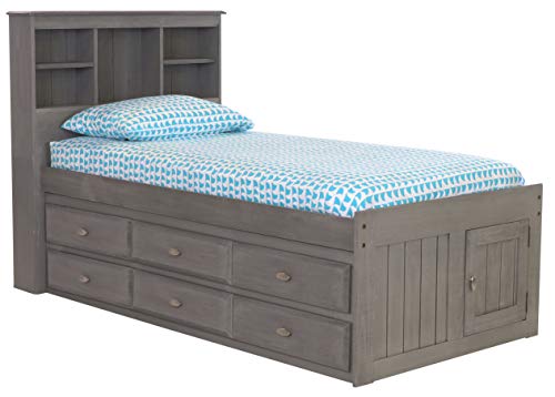 Discovery World Furniture White Full Bookcase Bed with 6 Drawers