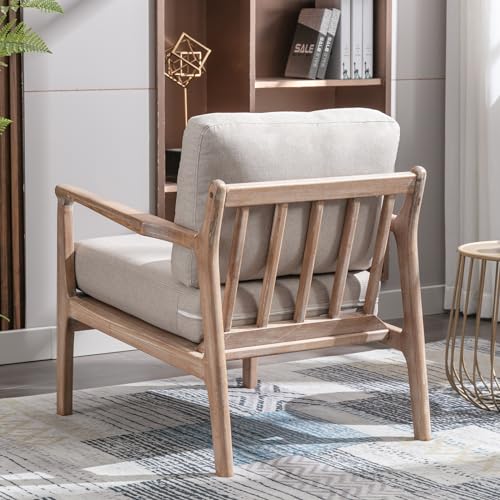 Accent Chair for Adults Set of 2, Upholstered Mid Century Modern Lounge Chair with Solid Wood Frame