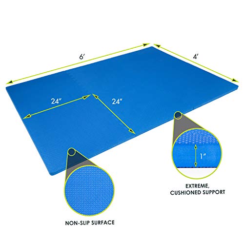 ProsourceFit Extra Thick Puzzle Exercise Mat , EVA Foam Interlocking Tiles for Protective, Cushioned Workout Flooring for Home and Gym Equipment