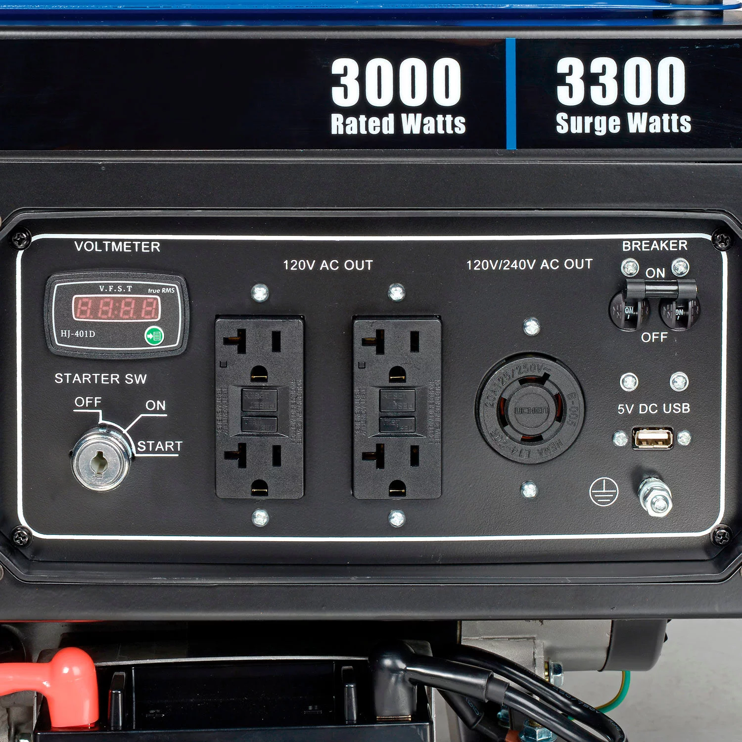 United Power Equipment 716173 3000 Rated watts Global Industrial Portable Generator with Electric & Recoil Start, Gasoline