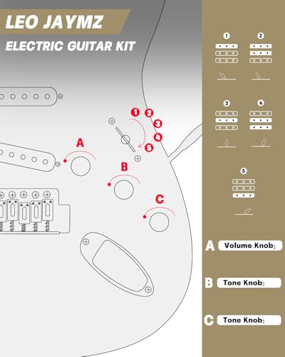 Leo Jaymz 39" Full Size ST Style Electric Guitar Starter Kit with SSH Pickup, 5W Portable Amp, Tuner, Gig Bag, Strap & Accessories (Violet Ocean)