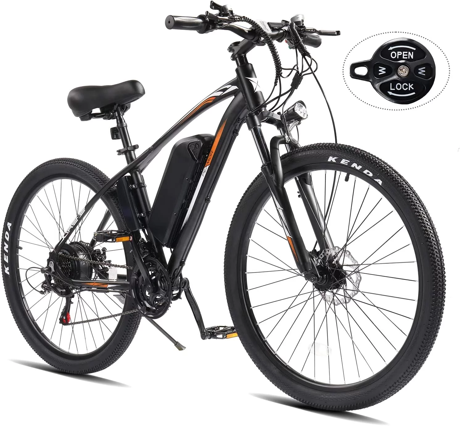 PEXMOR Electric Bike, 27.5" 500W Electric Mountain Bike EBike 48V 13AH Removable Battery