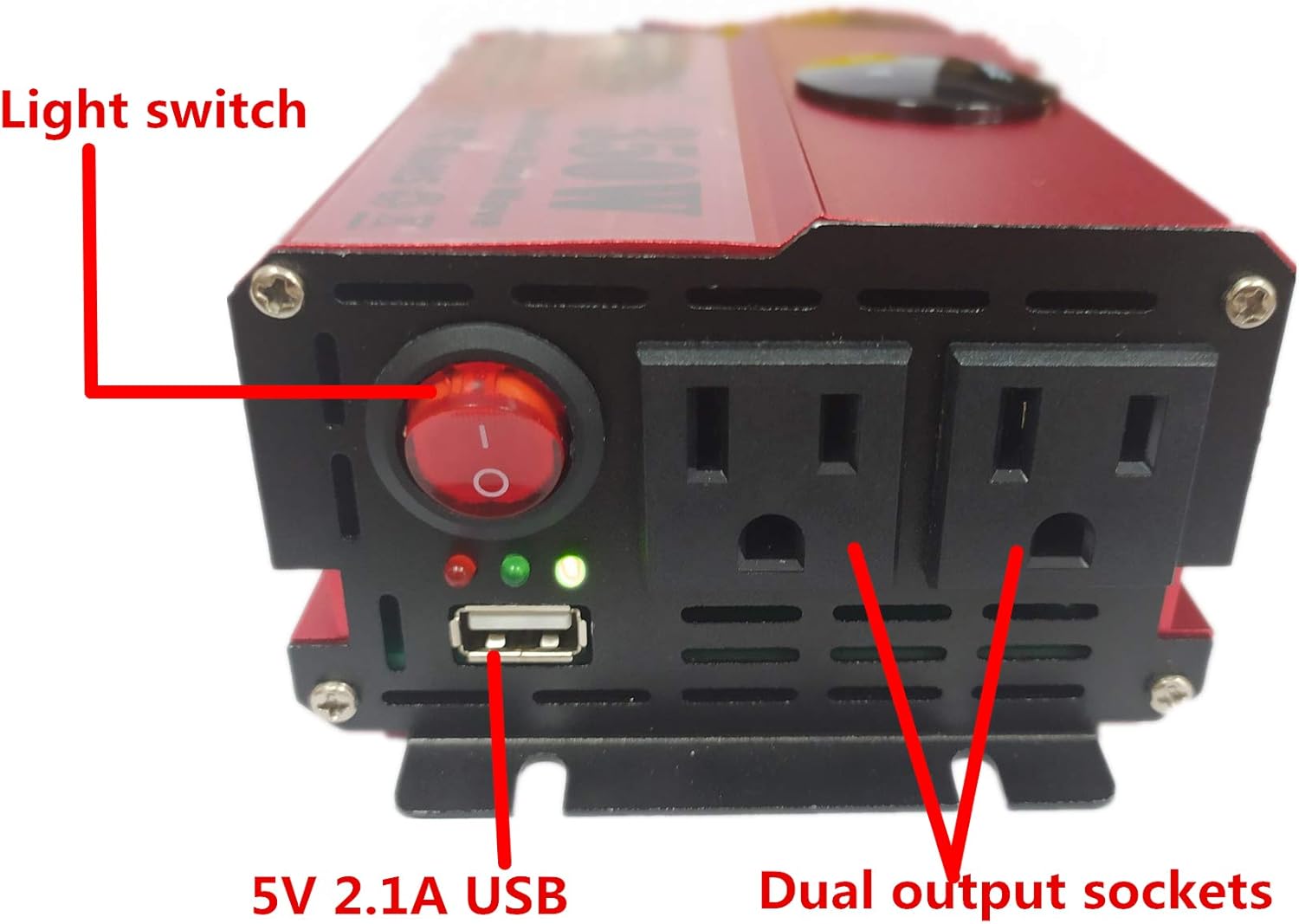 KAIDS Clearance Items Power Inverter Full Power 350W Car Inverter Peak 700W DC 12V to 110V AC Car Inverter USB Ports Charger Adapter Car Plug