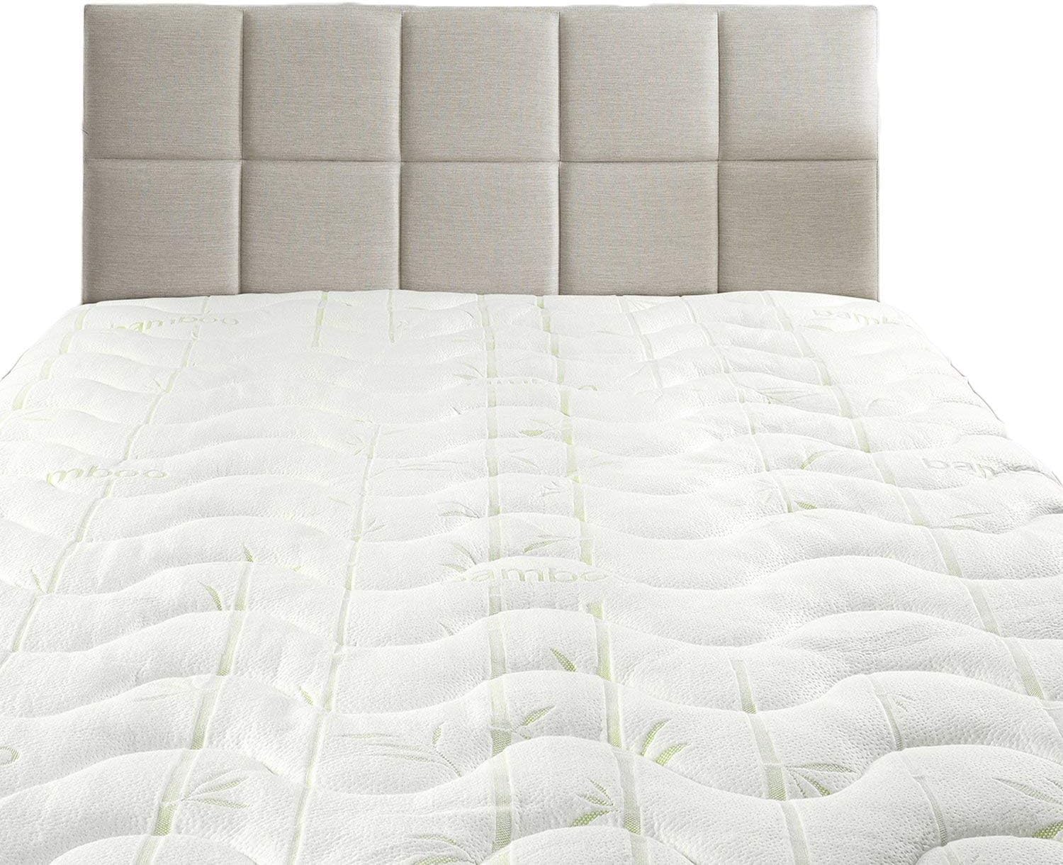 Royal Hotel Bedding Hypoallergenic Cool Bamboo Jacquard Fitted Mattress Topper California King Size Extra Plush and Soft Mattress Pad