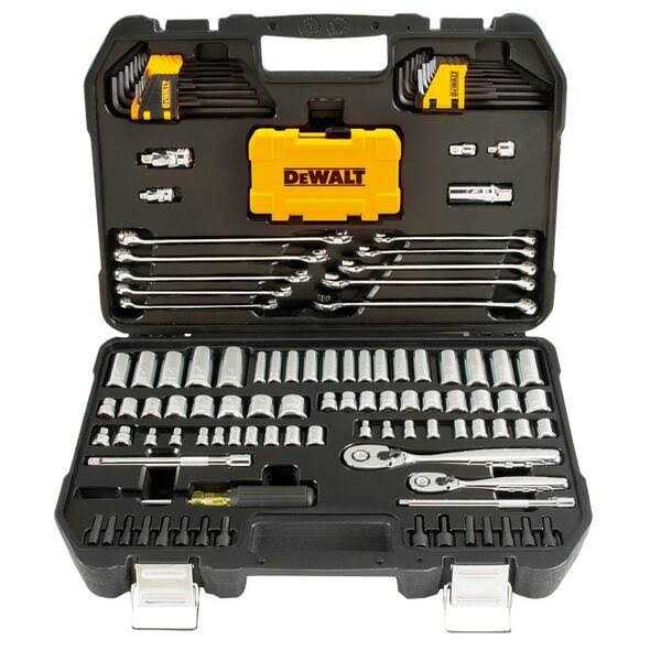 DEWALT ATOMIC 20V MAX Lithium-Ion Cordless Combo Kit 2-Tool and Mechanics Tool Set 142-Pc w/ 2Ah Batteries, Charger and Bag