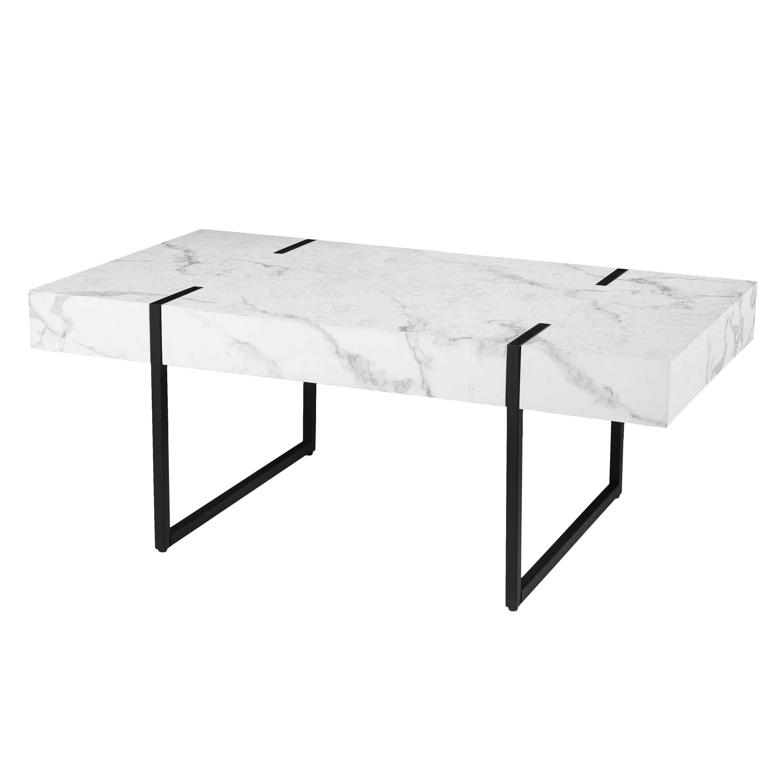 Southern Enterprises Rahilee Modern Rectangle Faux Marble Cocktail Table