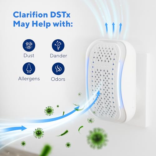 Clarifion - Air Ionizers for Home (1 Pack), Negative Ion Filtration System, Quiet Air Freshener for Bedroom, Office, Kitchen