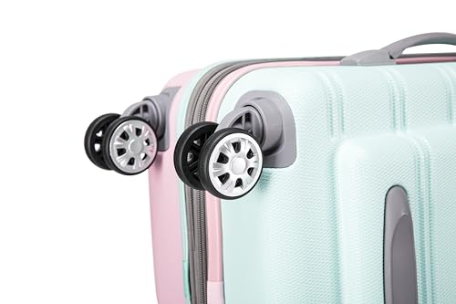 Rockland Melbourne Hardside Expandable Luggage with Spinner Wheels, 2TONENAVY, 2 Piece (20/28)