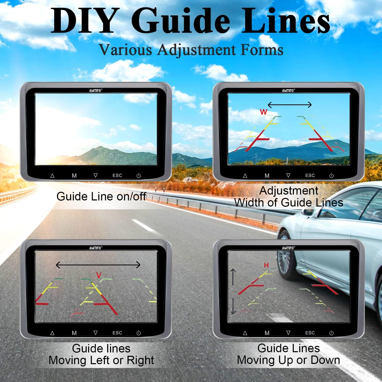 Back up Camera Systems for Car Wired Kit HD 1080P Backup Camera for Truck with 5 Inch Monitor, Rear View Cameras Easy to Install