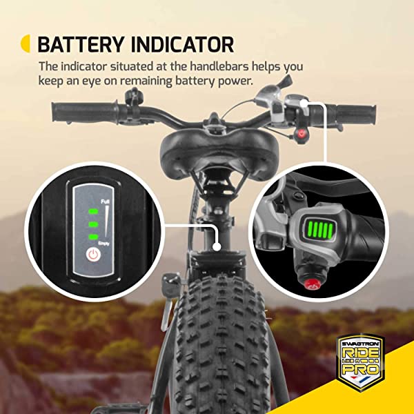Swagtron EB-6 Bandit E-Bike 350W Motor, Power Assist, 4&rdquo; Tires, 20&rdquo; Wheels, Removable 36V Lithium Ion Battery, Dual Disc Brakes&ndash